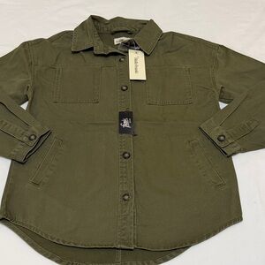 Hello Franki Olive Green Utility Shirt Jacket Cotton M NWT
